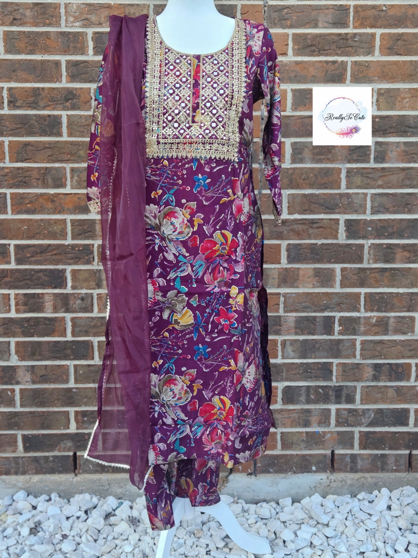 Chanderi silk kurti pant set