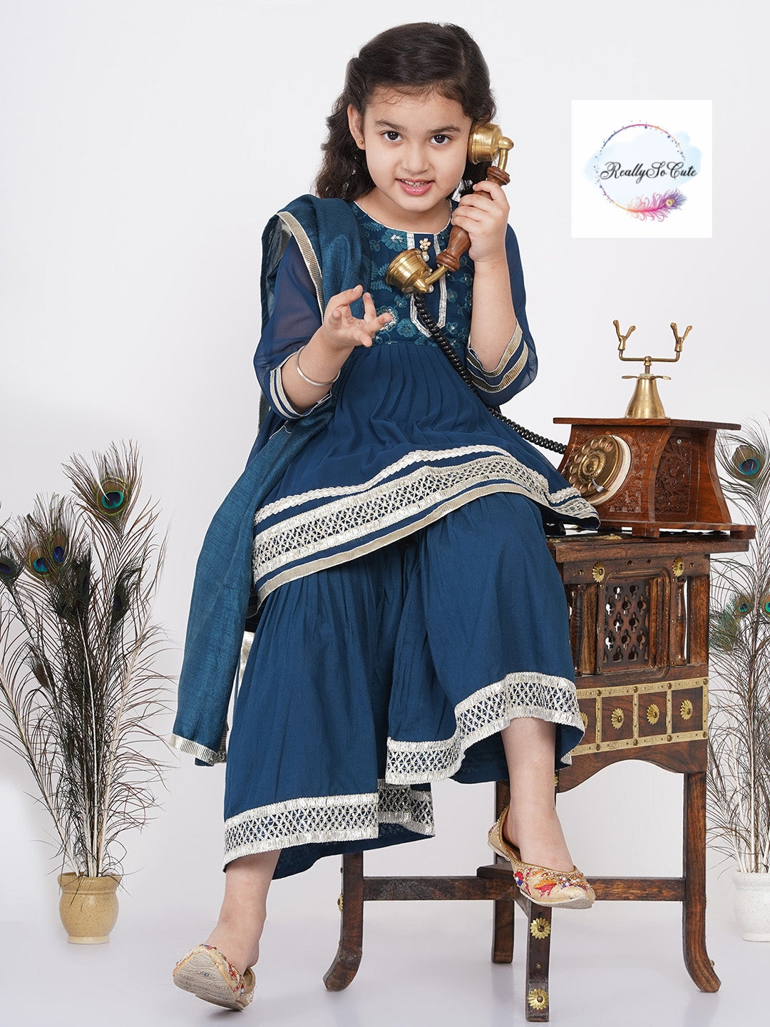 Girls 3 piece Palazzo Kurti set