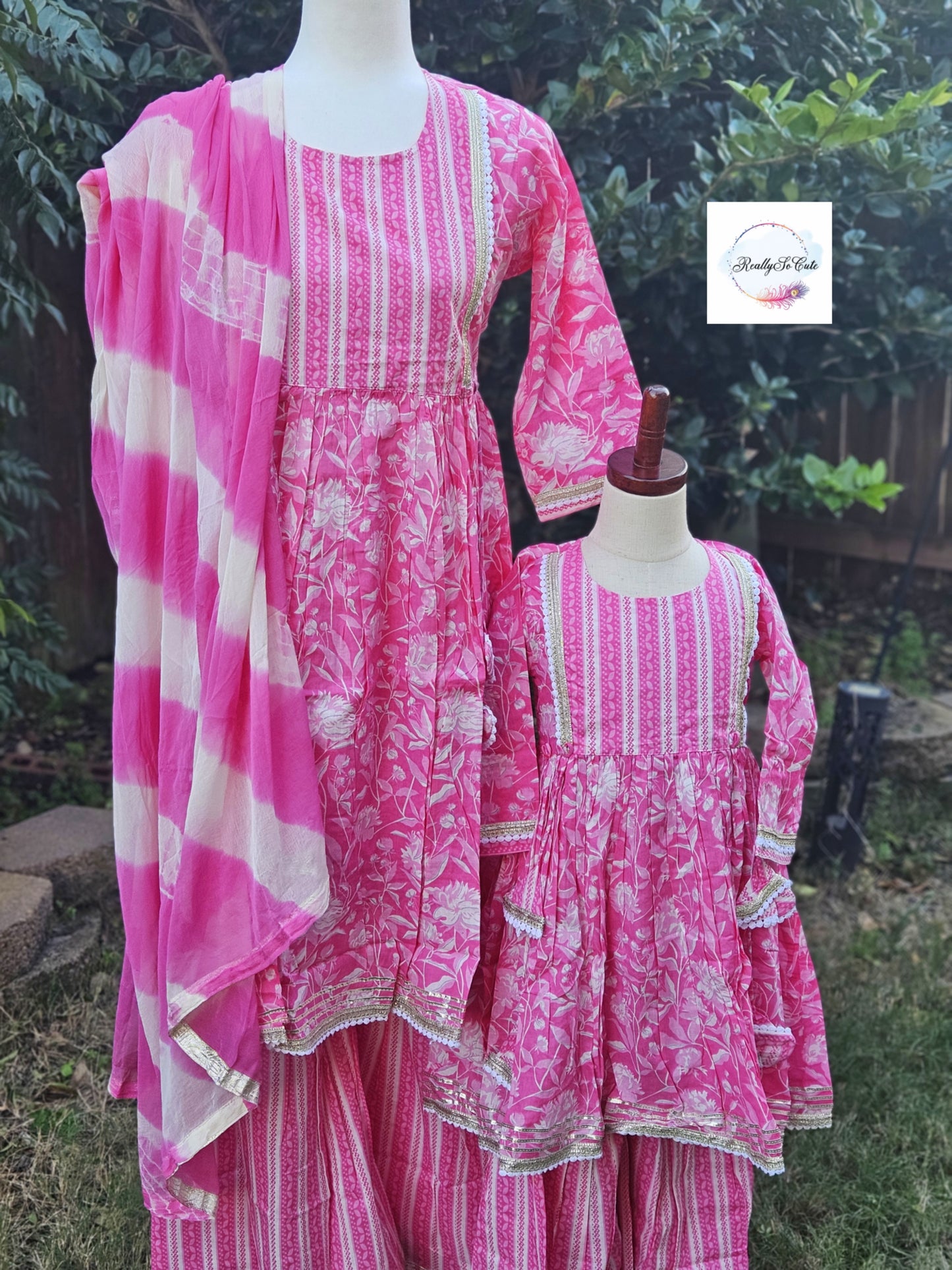 Girl Sharara kurti Set/ soft cotton kurta salwar set, blue kurti sharara