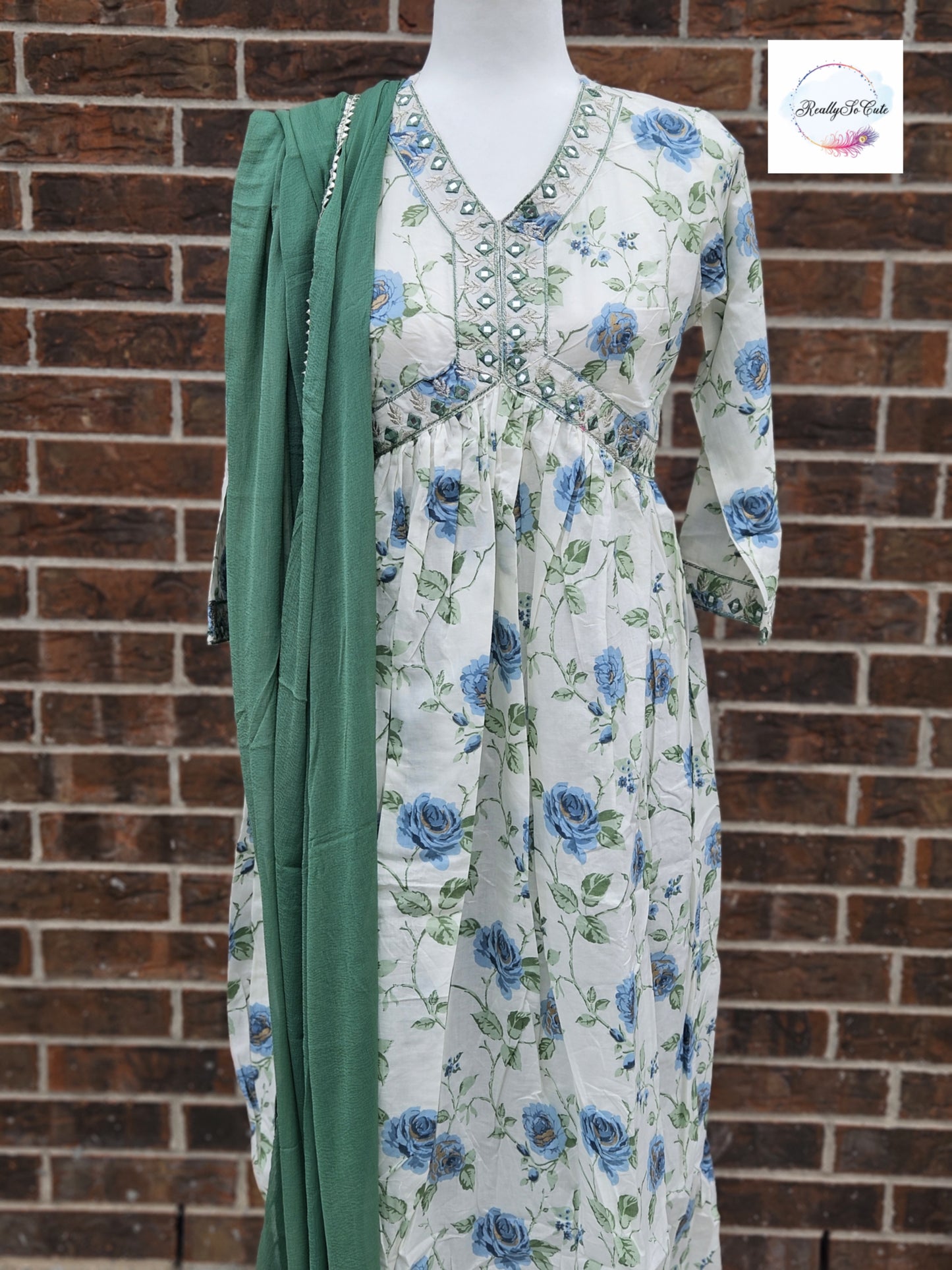 Soft cotton kurti pant set, Ladies kurti pant set