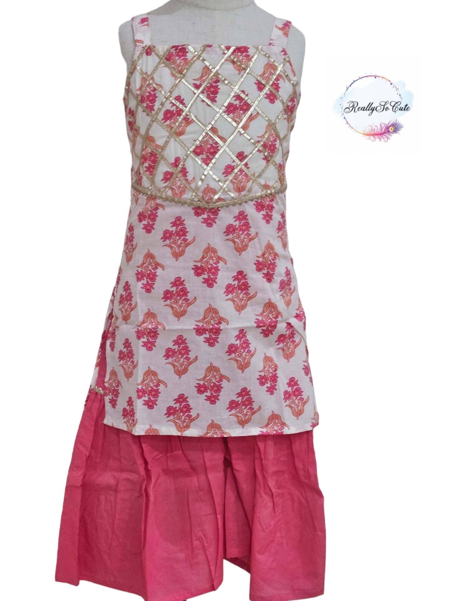 Indian Salwar Suit/ cotton sharara kurta set/ toddler indian baby girls set, traditional dress set, kids salwar kameez