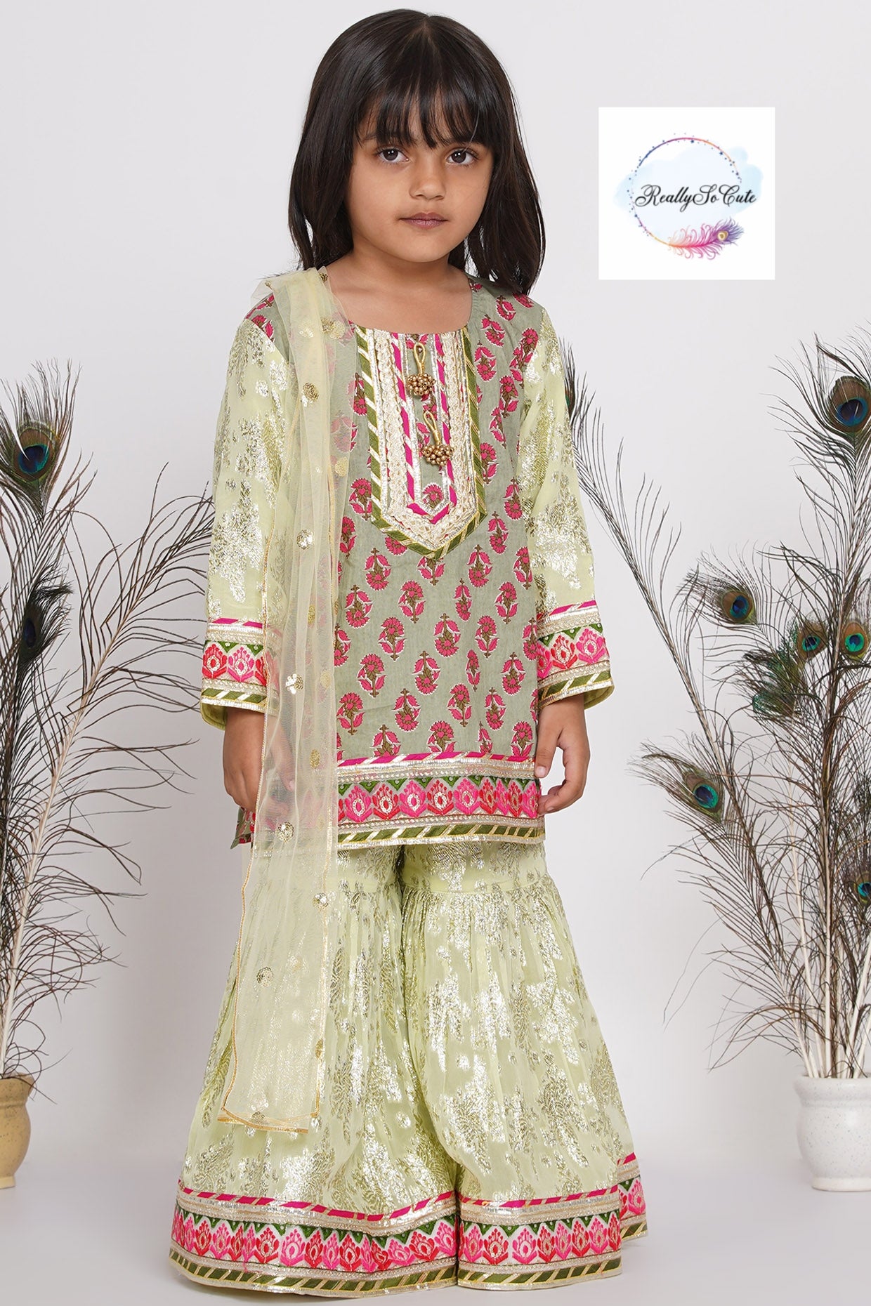 Girls 3 Piece party wear Shalwar Kameez Dupatta