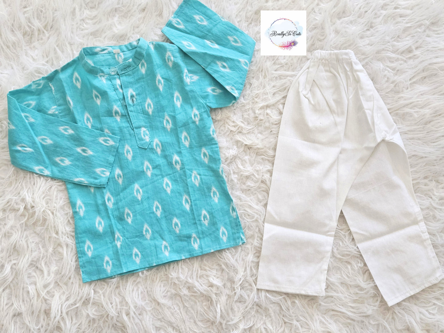 Boys cotton kurta pajama set, infant kurta pajama