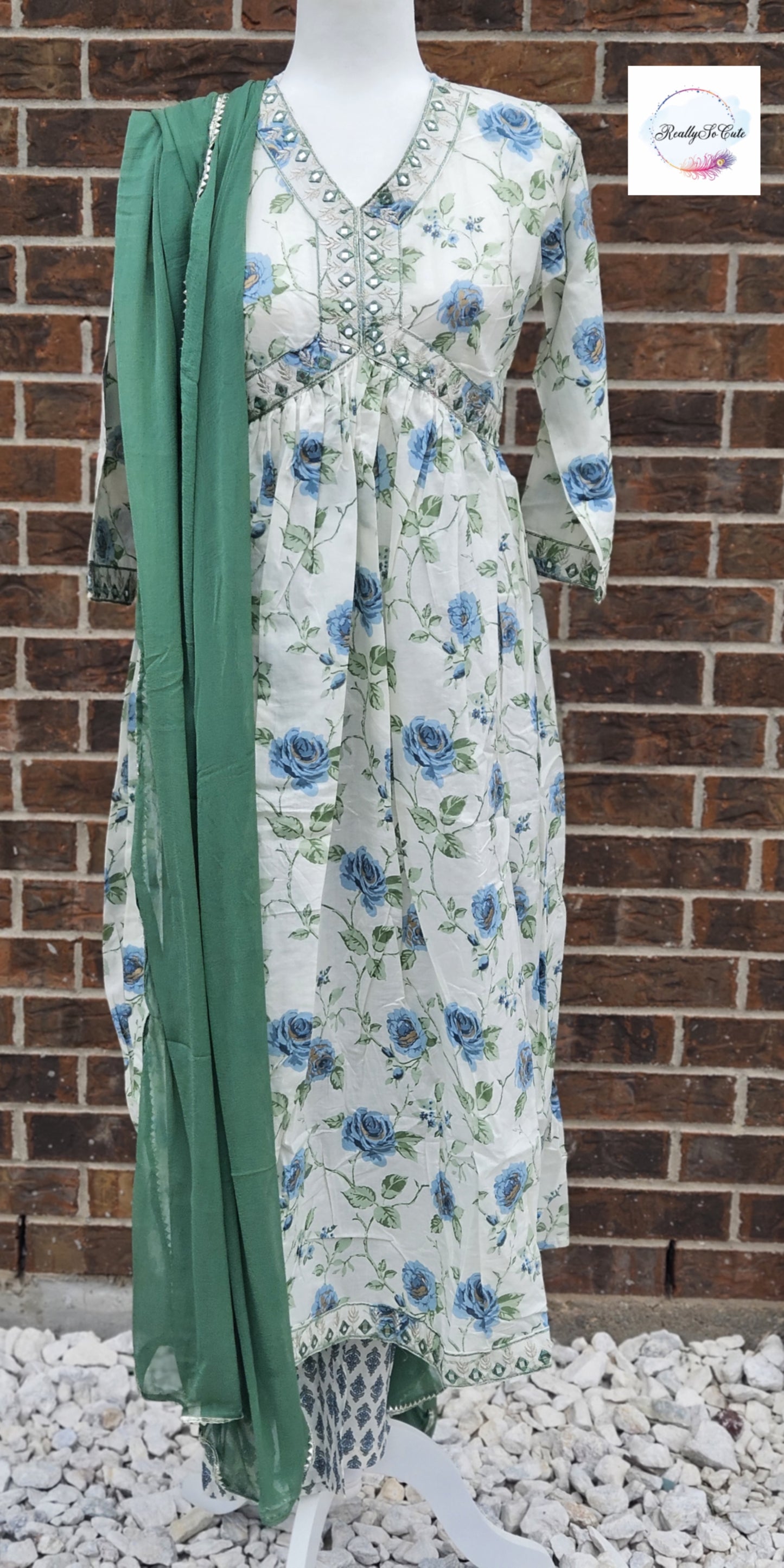 Soft cotton kurti pant set, Ladies kurti pant set