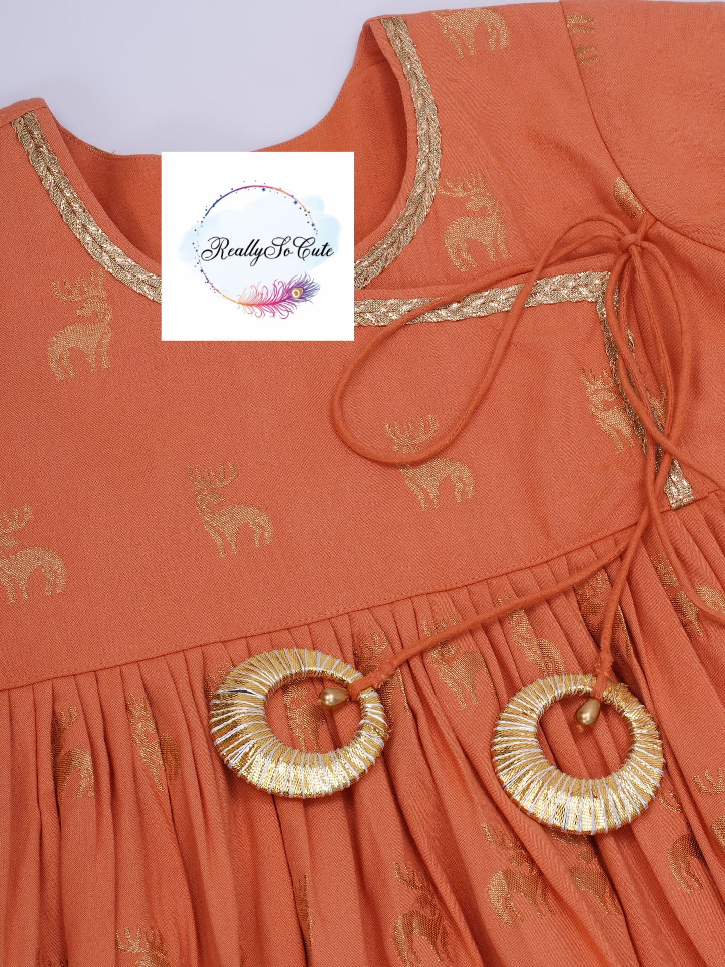 Girls 3 piece angarakha style anarkali Kurti set