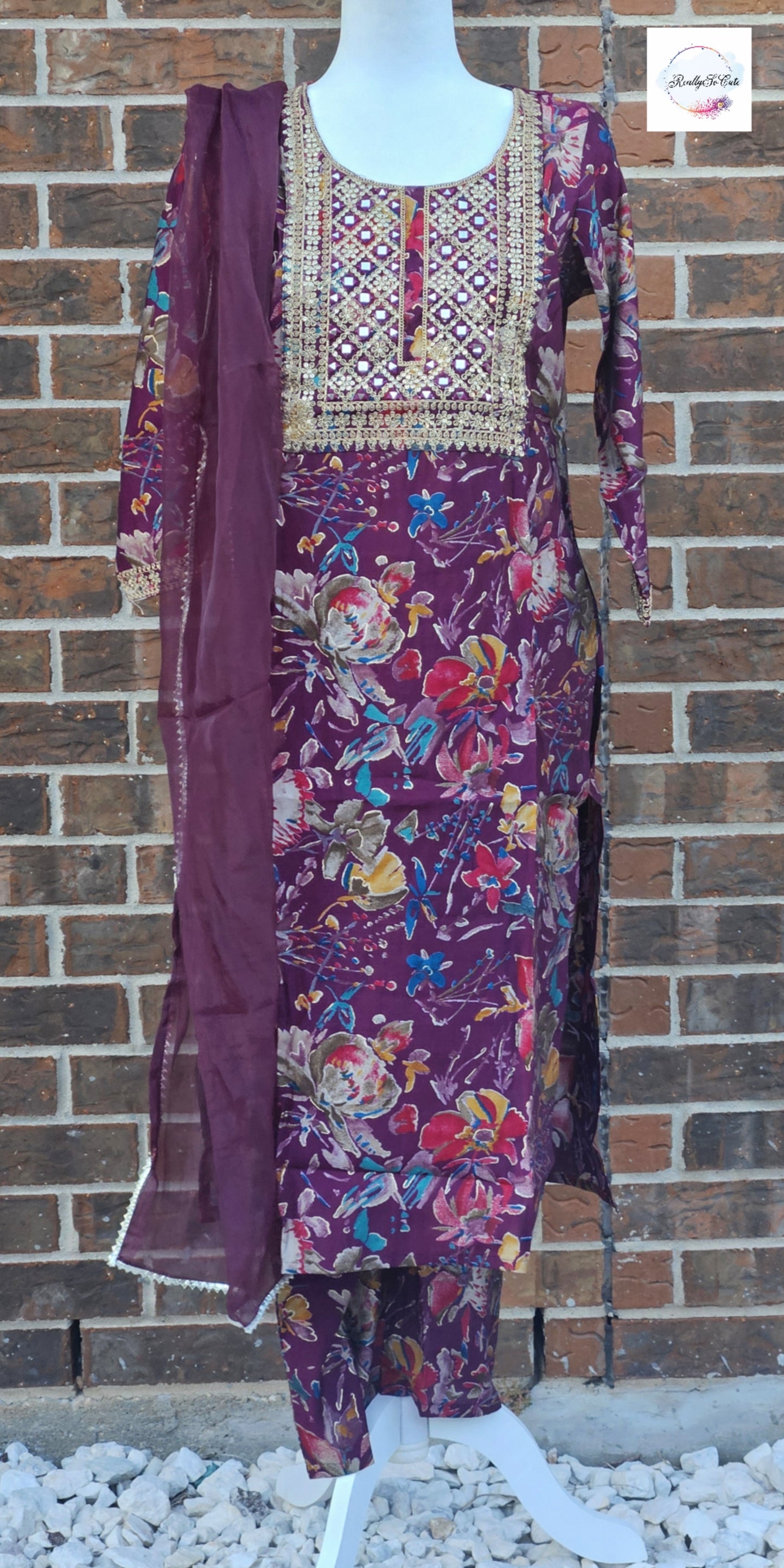 Chanderi silk kurti pant set