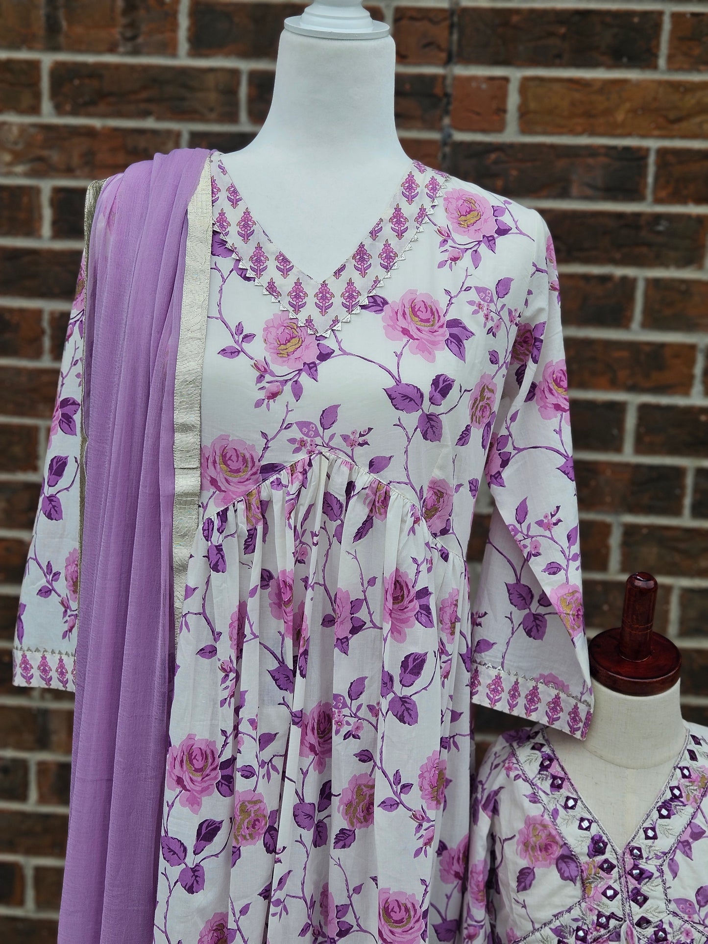 Soft cotton kurti pant set, Ladies kurti pant set