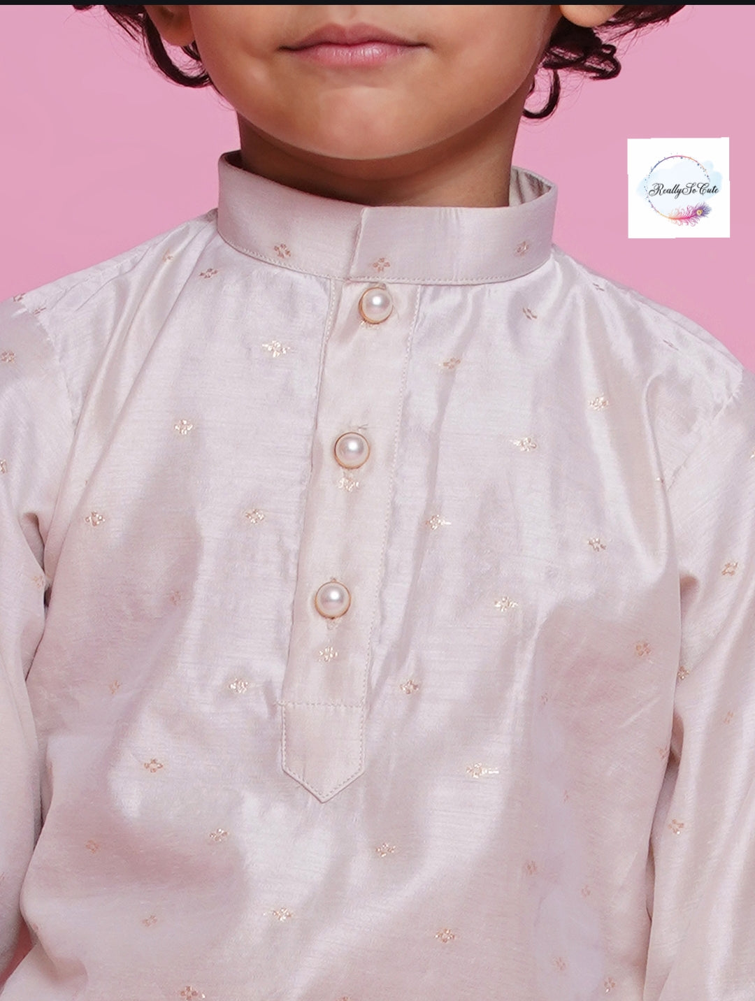 Boys chanderi kurta pajama set, Silk kurta set