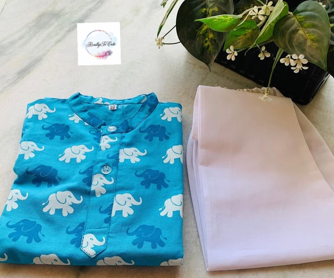 Boys cotton kurta pajama set, infant kurta pajama