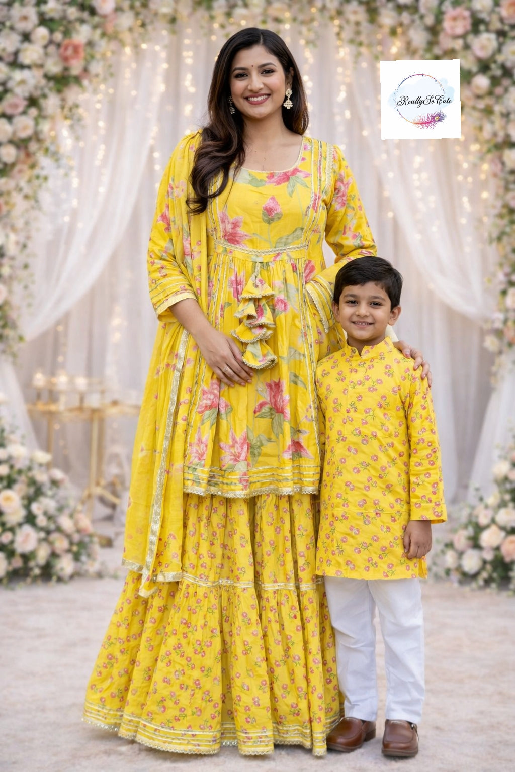 Yellow pichwai sharara set,