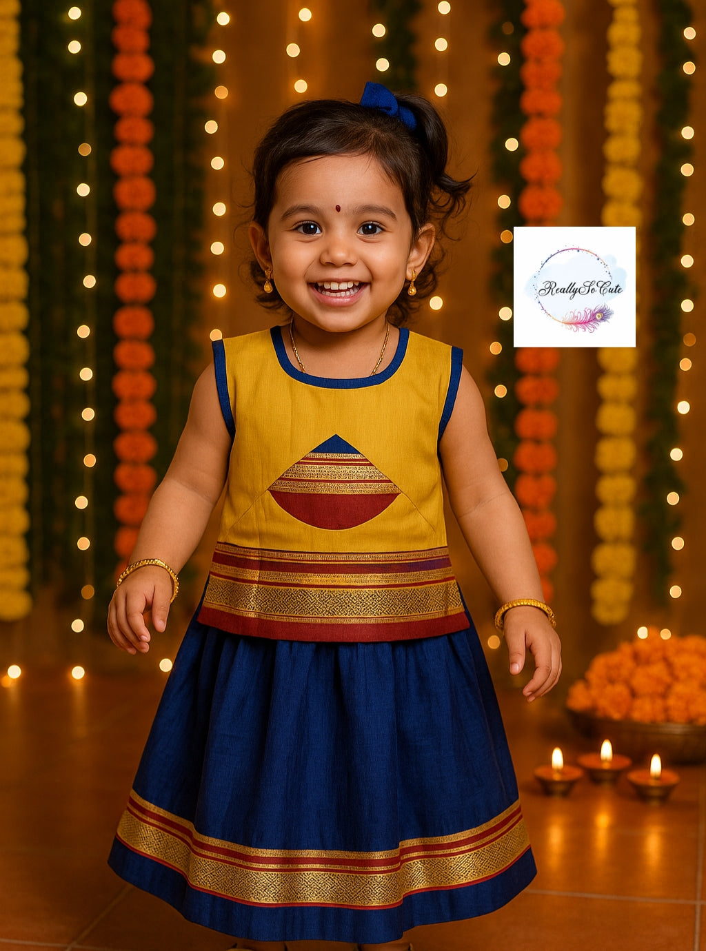 Little Girl Lehenga sets, Parkar Polka, ugadi girl ethnic wear,