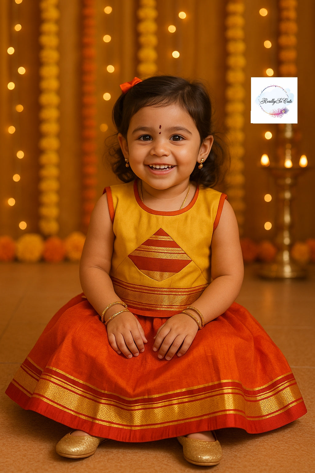 Little Girl Lehenga sets, Parkar Polka, ugadi girl ethnic wear,