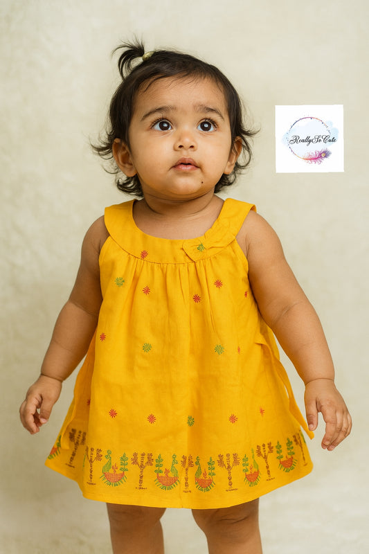 Baby girls' cotton dress, infant girl ethnic wear