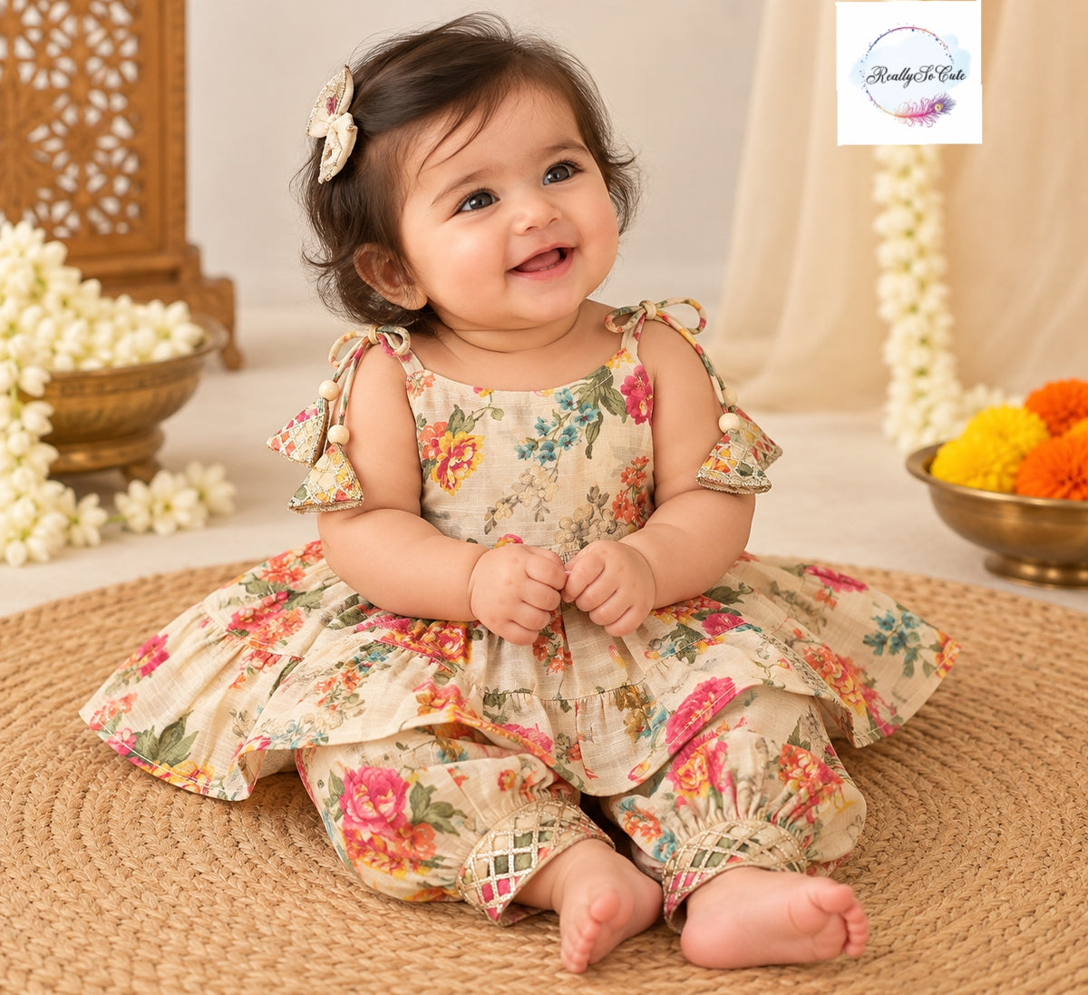 Baby Girls Muslin color Ethnic Wear Sets | 0–6 Months
