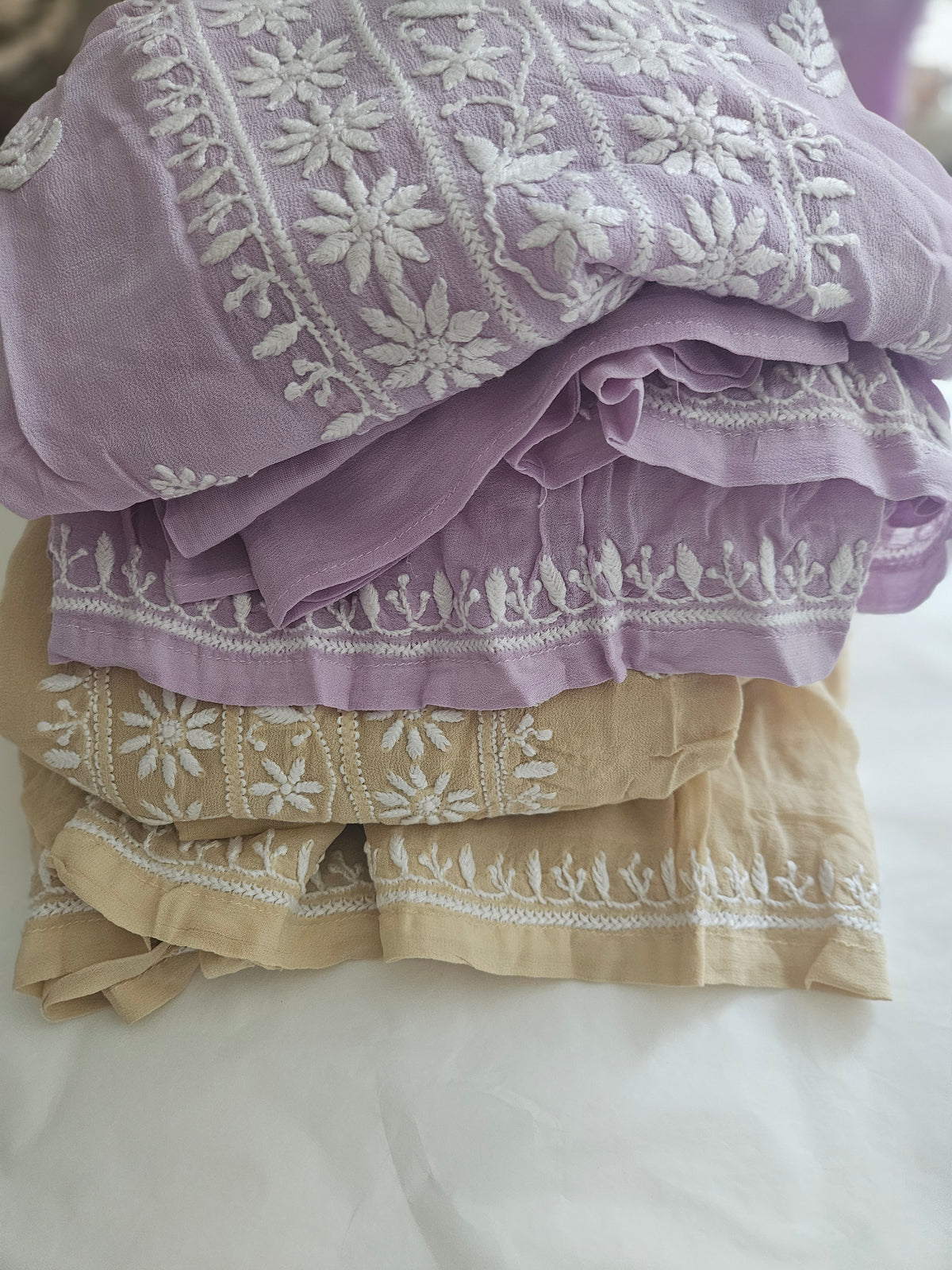 Lilac Bloom Kids Chikankari Sharara Set