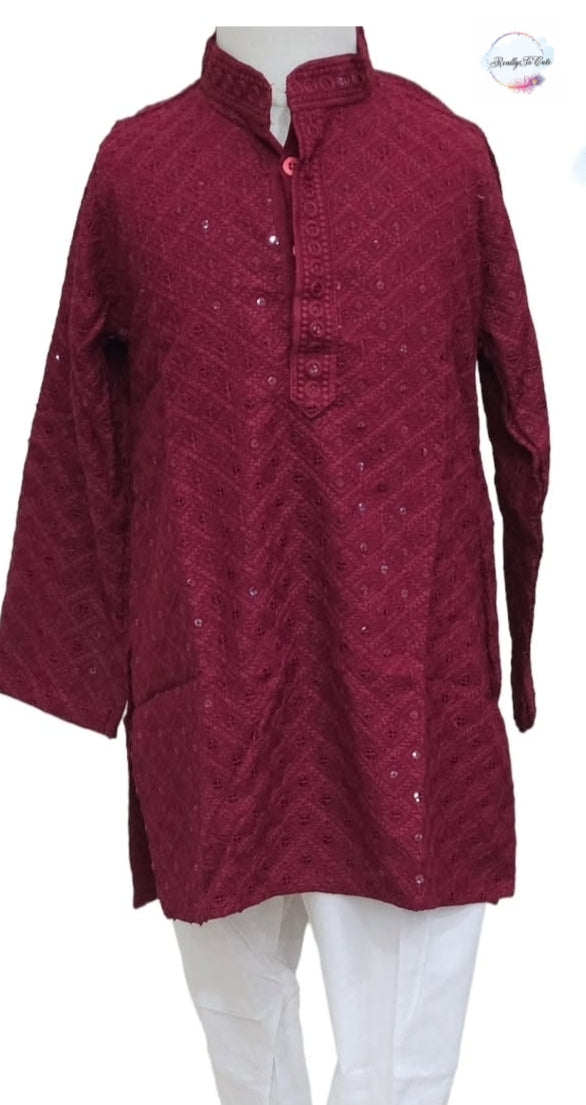 Boy cotton sequin work kurta pajama