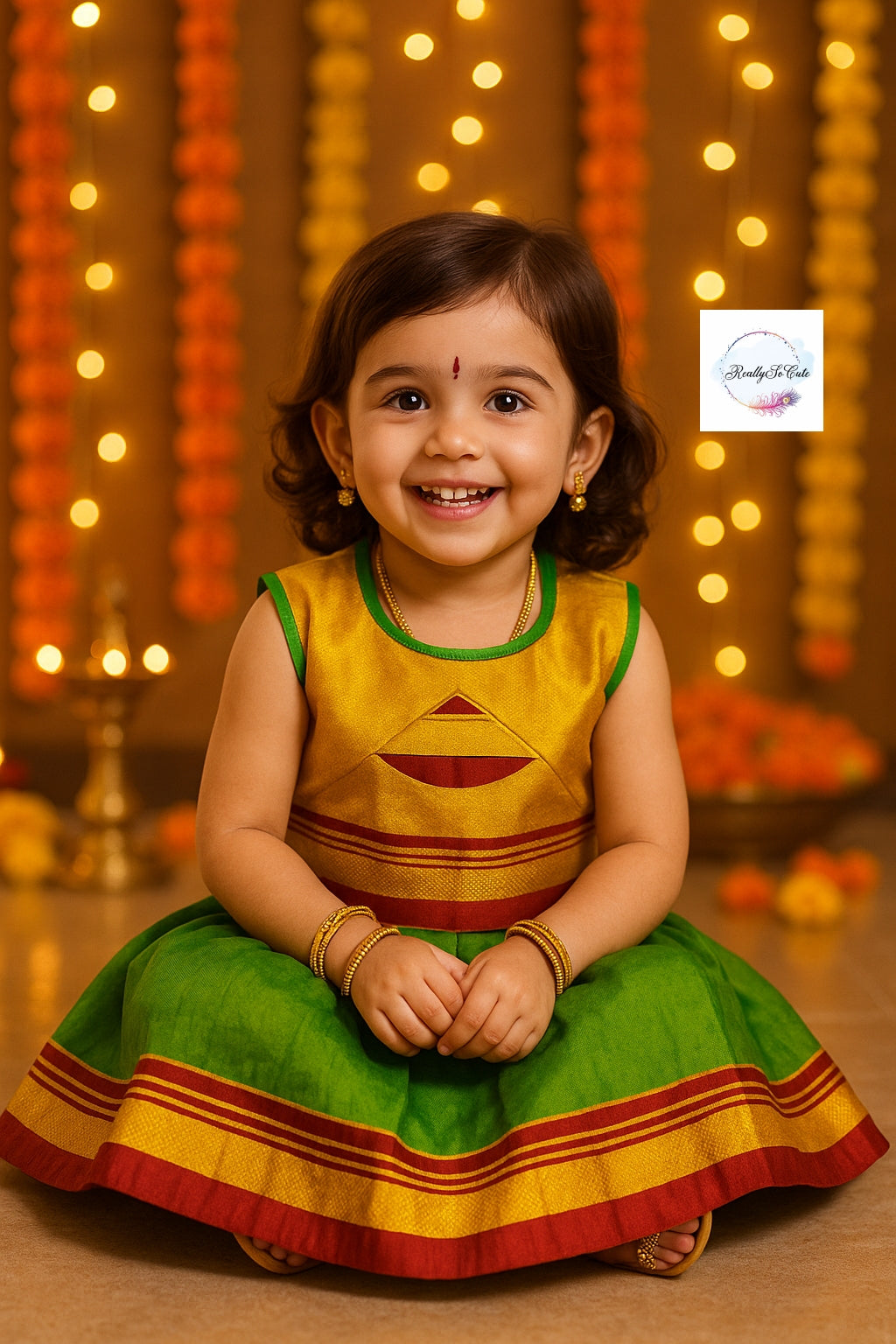 Little Girl Lehenga sets, Parkar Polka, ugadi girl ethnic wear,