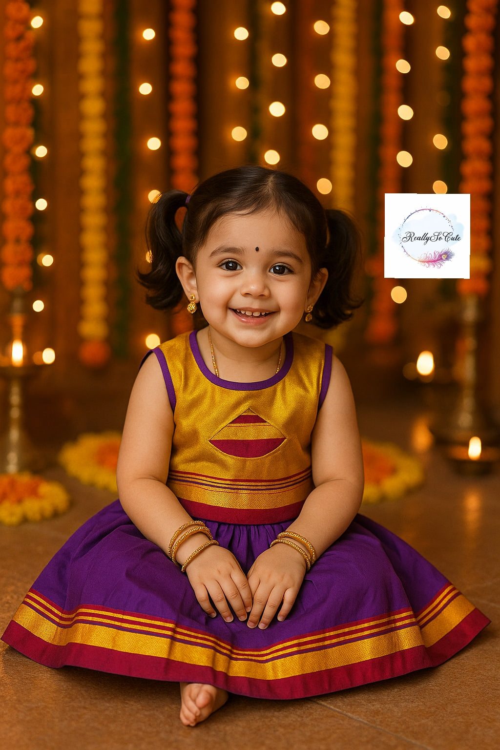 Little Girl Lehenga sets, Parkar Polka, ugadi girl ethnic wear,