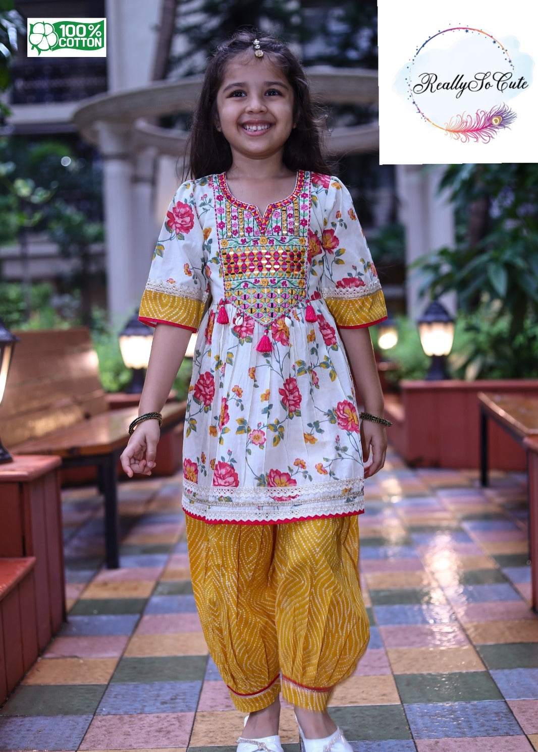 Girls Cotton Salwar Kurti Suit,