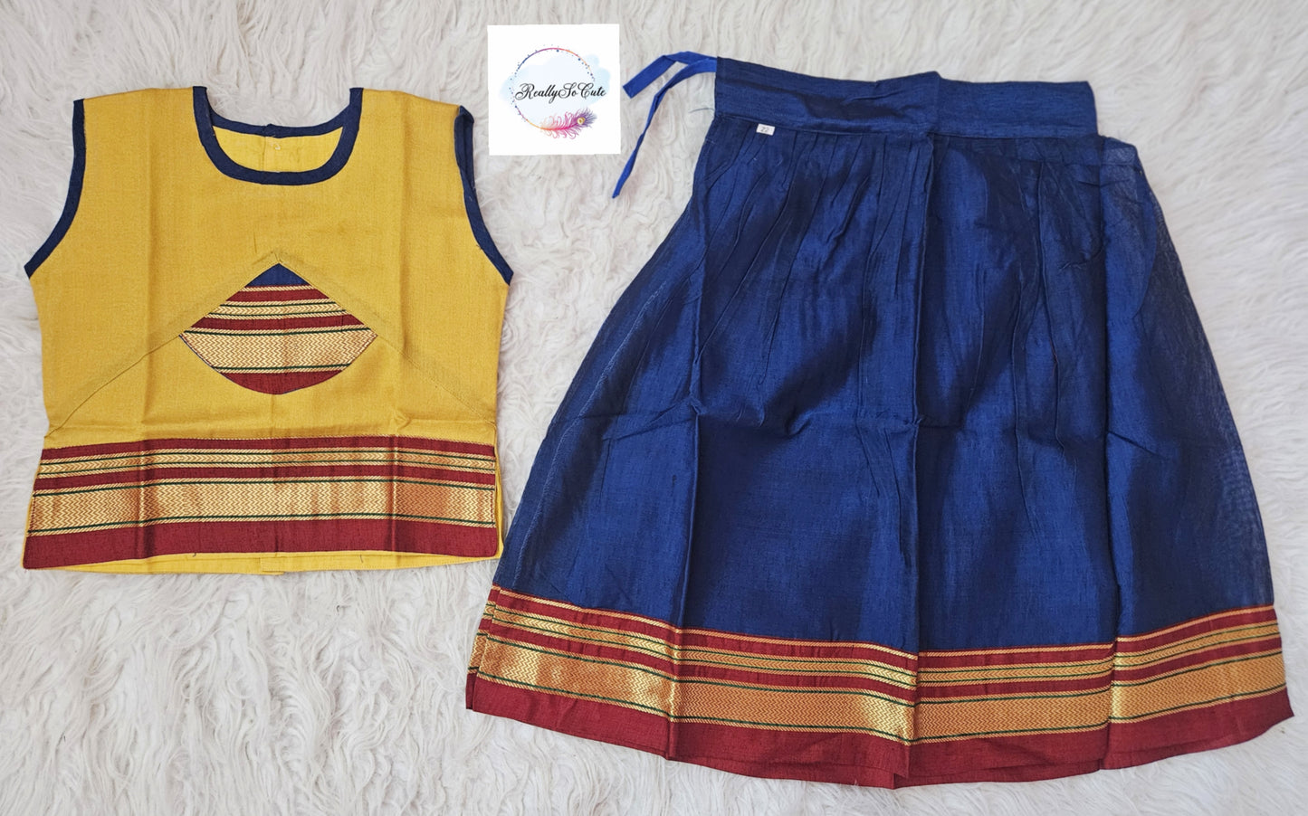 Little Girl Lehenga sets, Parkar Polka, ugadi girl ethnic wear,