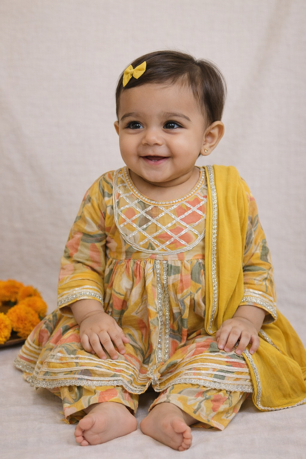 Soft muslin kurti sharara set