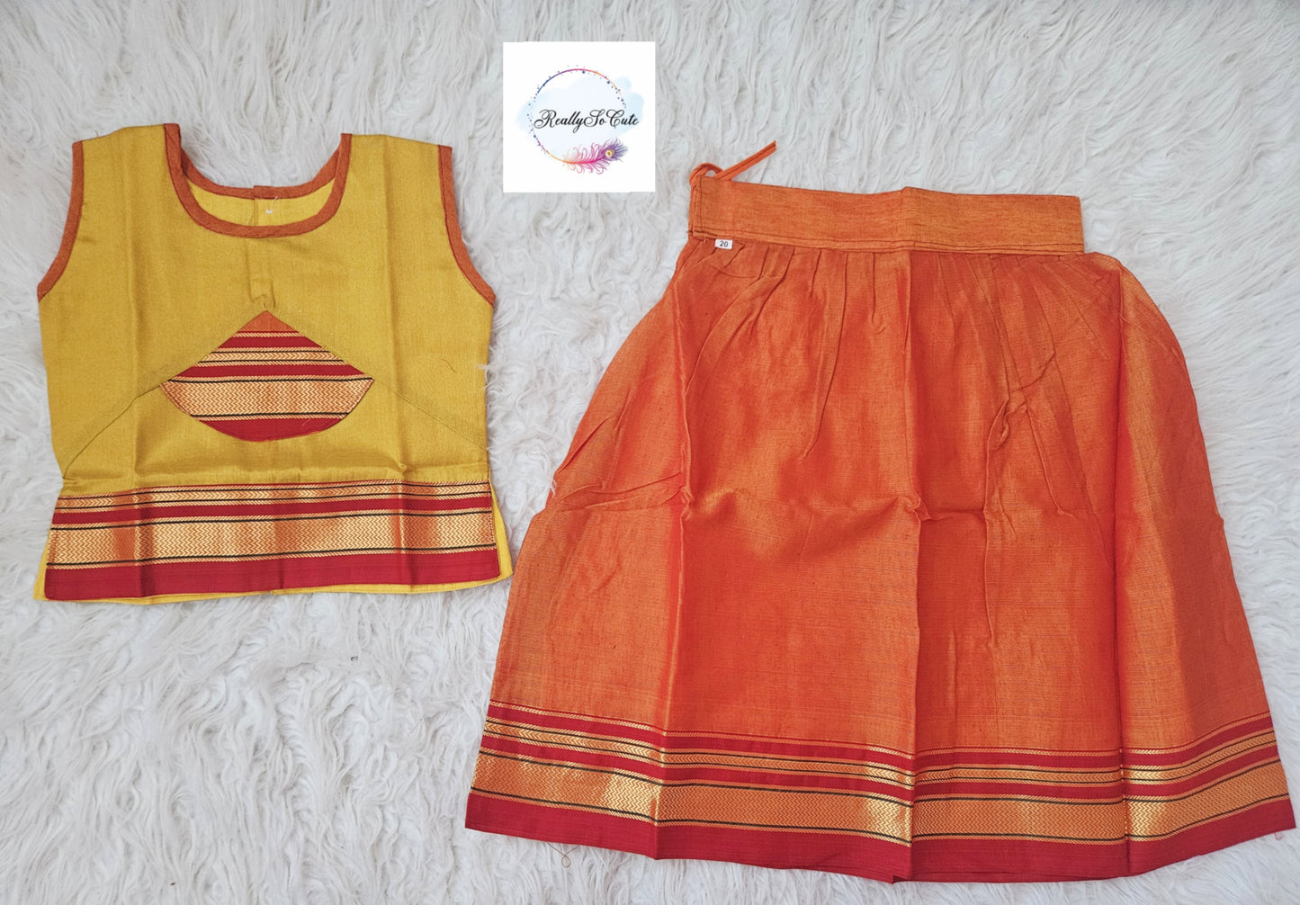 Little Girl Lehenga sets, Parkar Polka, ugadi girl ethnic wear,