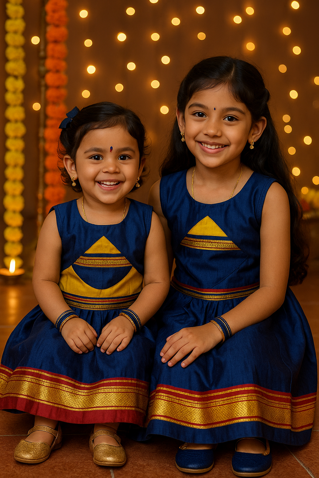Little Girl Lehenga sets, Parkar Polka, ugadi girl ethnic wear,