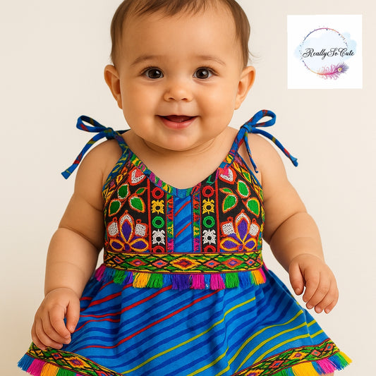 Baby girls' cotton dress, infant girl ethnic wear (6-9 months)