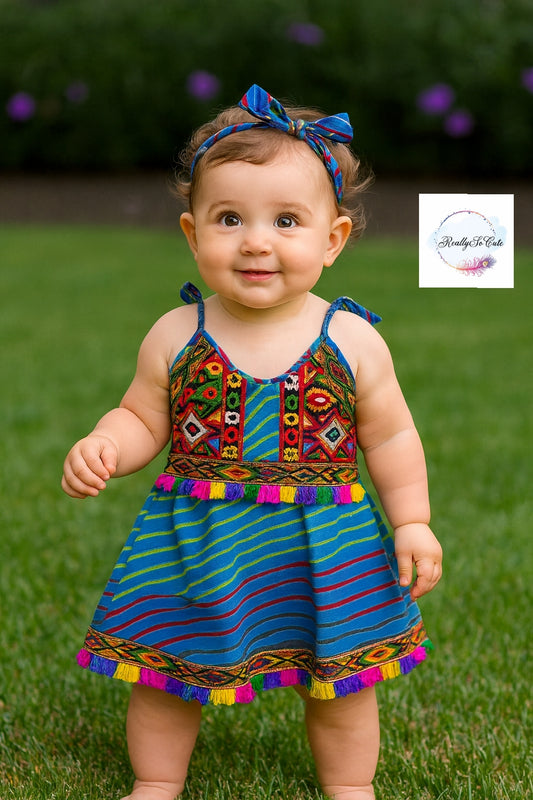 Baby girls' cotton dress, infant girl ethnic wear (12-18 months)