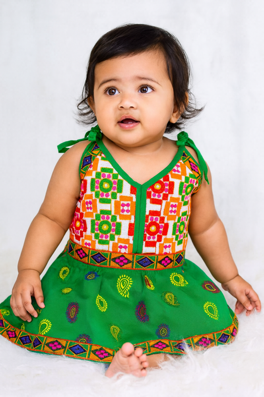 baby girls' cotton dress, infant girl ethnic wear