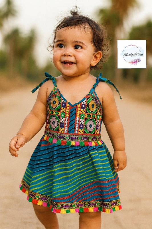 Baby girls' cotton dress, infant girl ethnic wear (18-24 months)