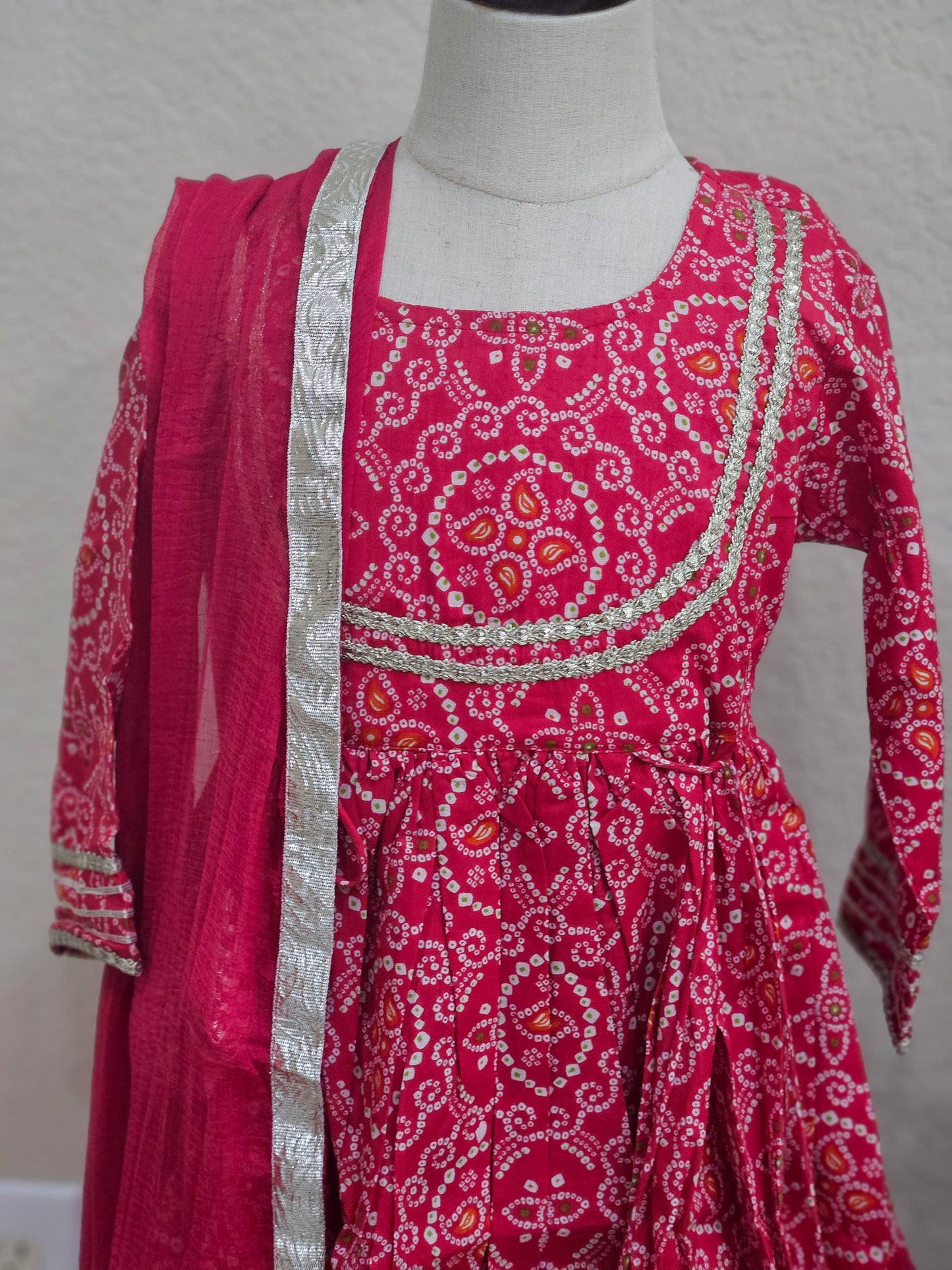 Bandhani Cotton Sharara Set for Girls (3M–16Y) | Soft Ethnic Kidswear, Kids Bandhani Outfit USA