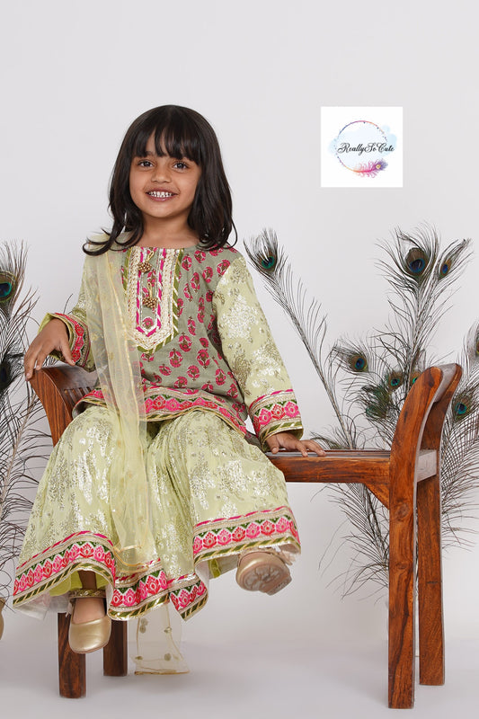 Girls 3 Piece party wear Shalwar Kameez Dupatta