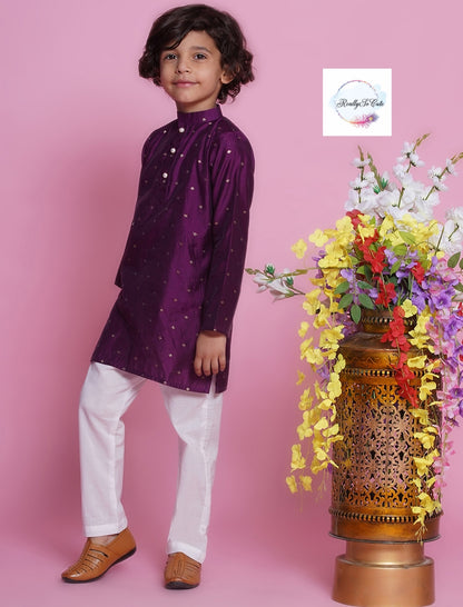 Boys  chanderi kurta pajama set,  Silk kurta set