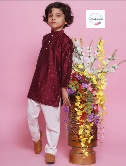 Boys  chanderi kurta pajama set,  Silk kurta set