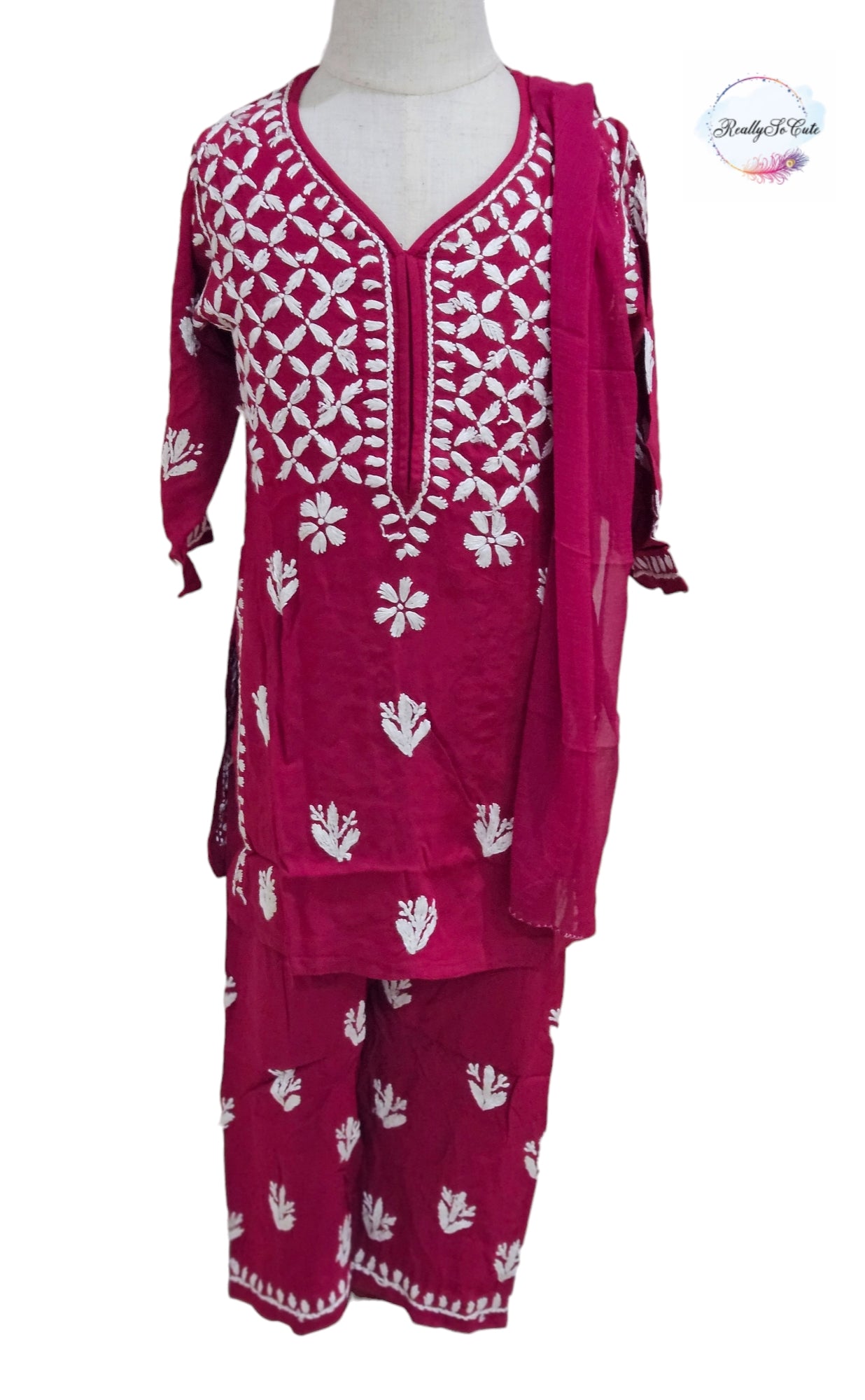 Little Girls Chikankari Kurtis sharara Set, Girls Festival Dress Set, modal Chikankari Dress Girls