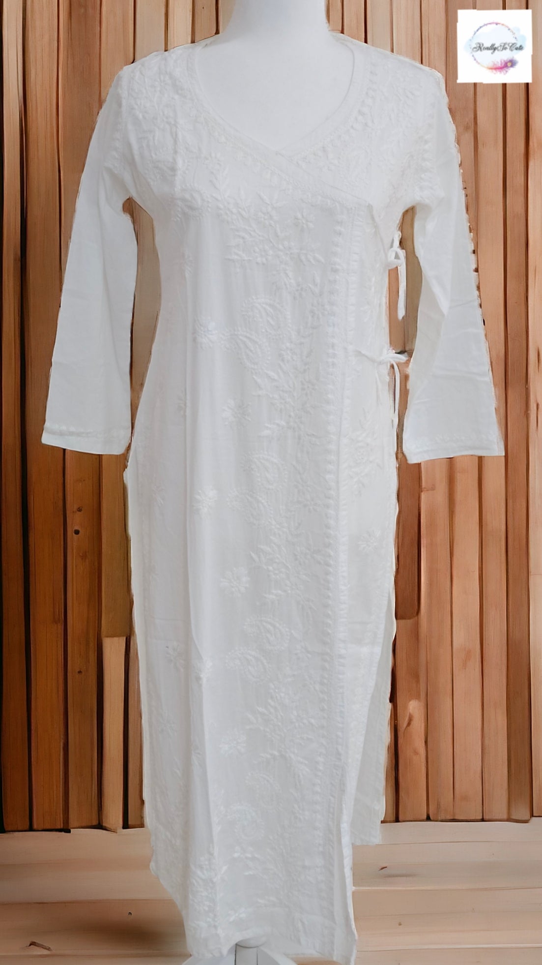 White chikankari kurti