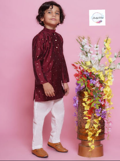 Boys  chanderi kurta pajama set,  Silk kurta set