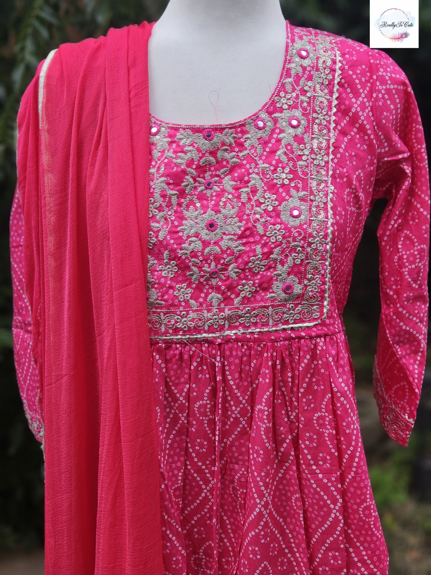 Pink Bandhani sharara set