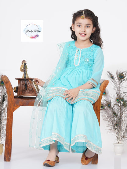 Girls 3 piece Palazzo Kurti set