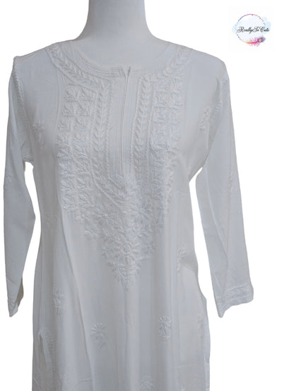 White chikankari kurti