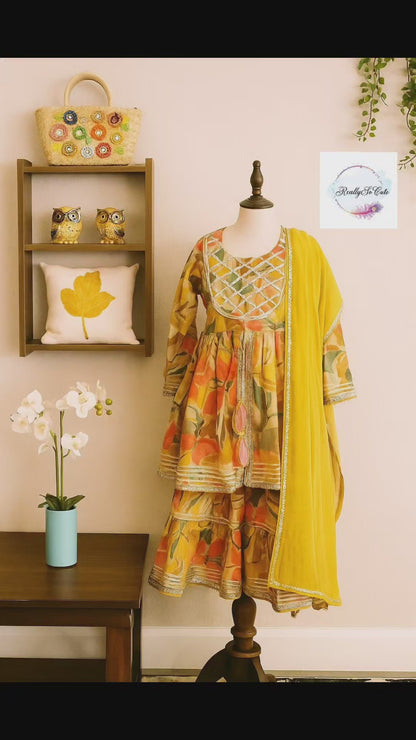 Soft muslin kurti sharara set