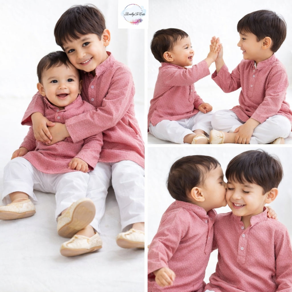 Boy  cotton Chikankari work kurta pajama