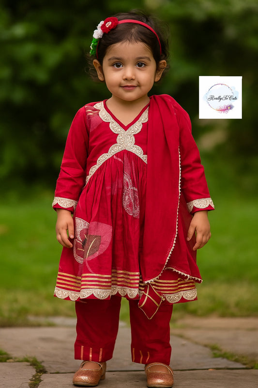 Soft cotton kurti pant dupatta