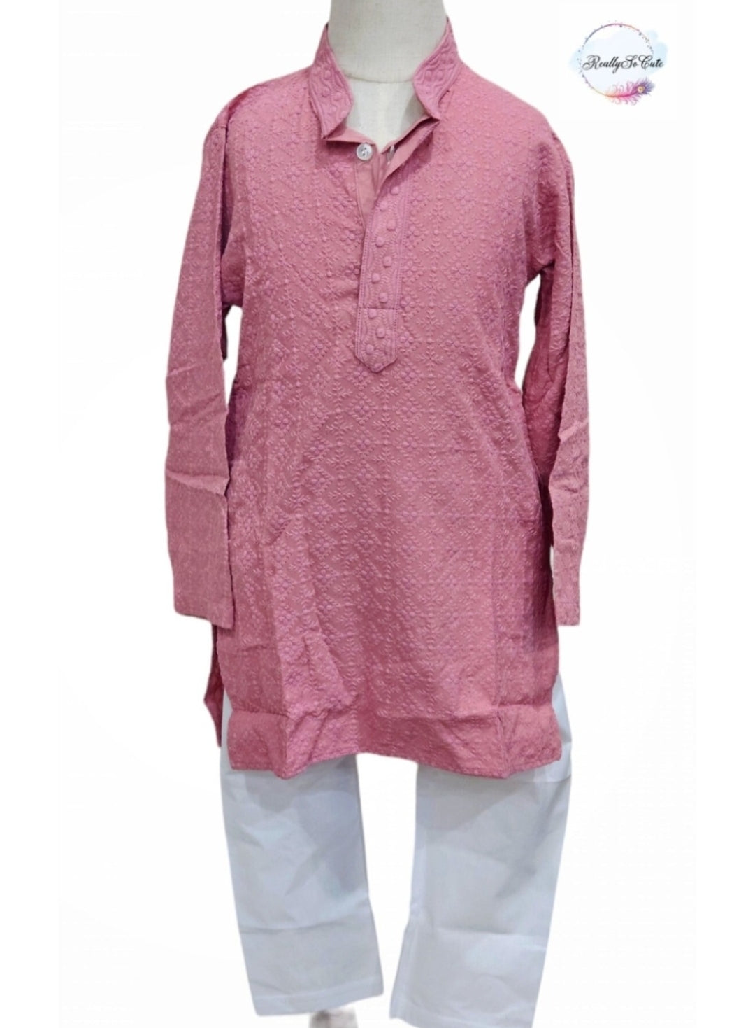 Boy  cotton Chikankari work kurta pajama