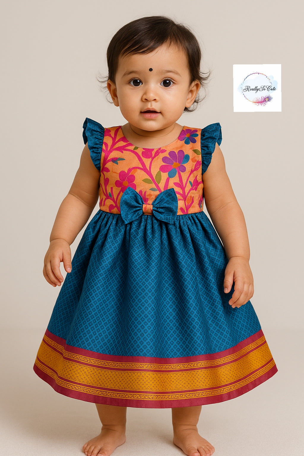 Little Giri ethnic wear, baby girls paithani dress 1-2 year