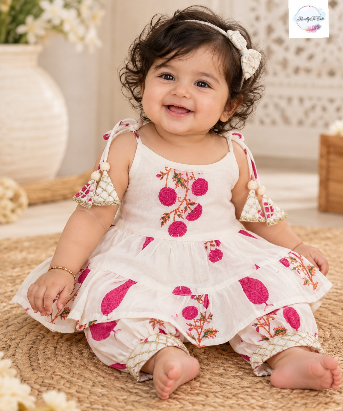 Baby Girls pure cotton color Ethnic Wear Sets | 0–6 Months
