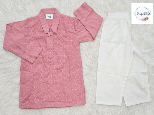 Boy  cotton Chikankari work kurta pajama