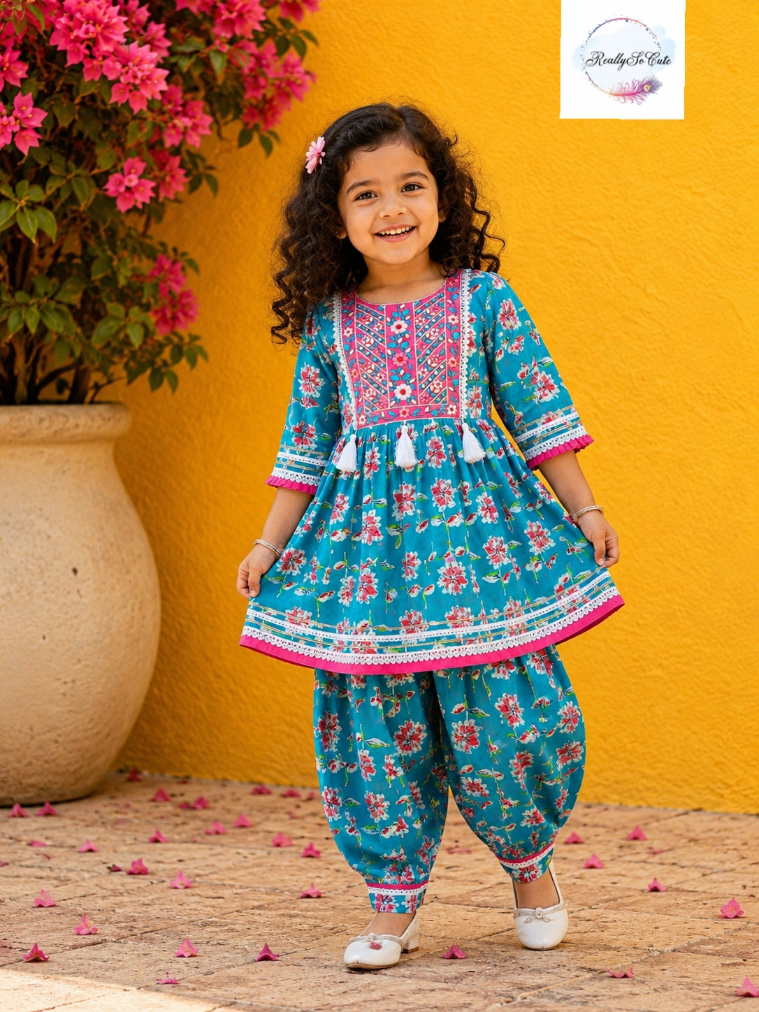 Girls Cotton Salwar Kurti Suit,