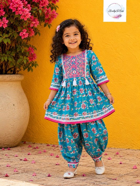 Girls Cotton Salwar Kurti Suit,